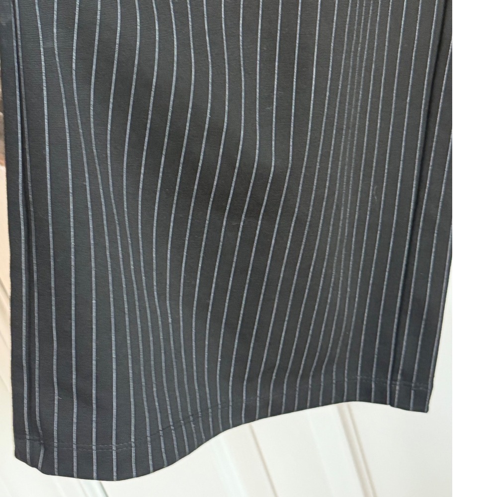 Sailor Wide Leg Pants Womens L Black Pinstripe High Waist Trousers Casual‎ Chic - Picture 7 of 15